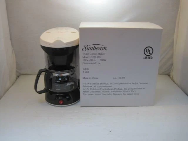 13832 Sunbeam Coffee Maker (4 Cup) White NEW