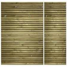 Redwood Slatted Driveway Gates 3/4 1/4 Sized Pair Strong Entrance Modern Gates
