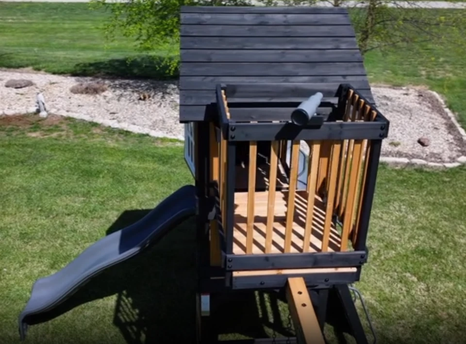 Kids Garden Playhouse Large Outdoor Playcentre Wooden Tree House Swing Slide Set - Image 4 of 4