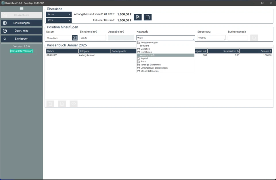 Digitales Kassenbuch GoBD Export PDF Führung des Kassenbuchs ohne EXCEL - Bild 3 von 4