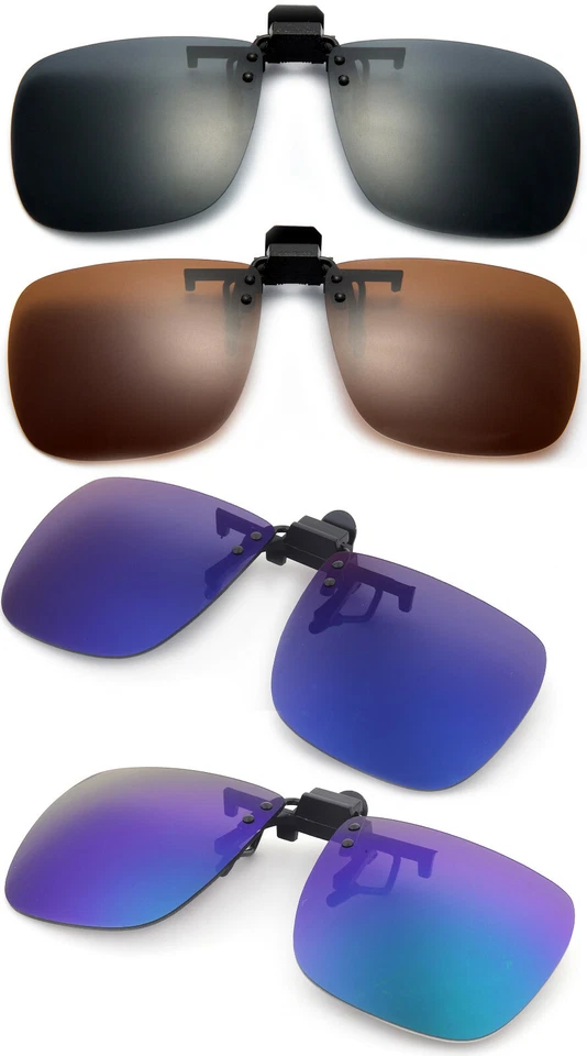 Gafas de sol polarizadas grandes con clip gafas abatibles conducción pesca deportes cuadrados Foto 2 de 3