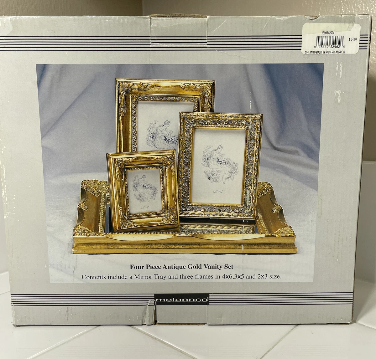 Melannco 4 Piece Antique Gold Vanity Set Mirror 3 Picture