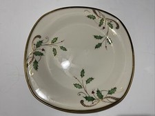 Lenox Holiday Nouveau Gold 13  Ish Square Porcelain Plate Serving Platter