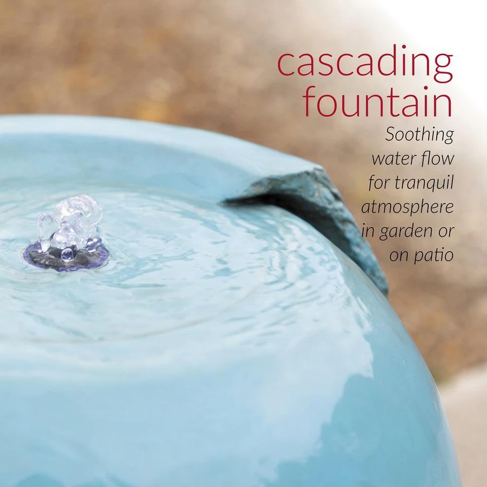 Alpine Corporation Tarro de Agua Fuente Turquesa LED Resistente a la Intemperie 33 pulgadas de Alto Foto 4 de 4