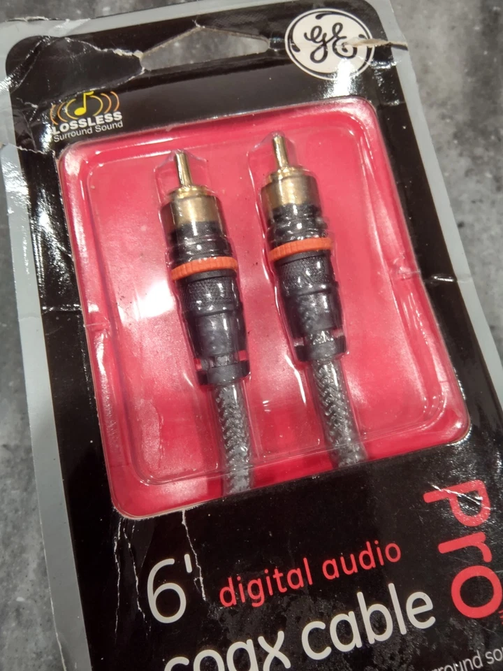 GE PRO 6ft Audio Coax Digital Cable Subwoofer Heavy Duty Cable Gold SEALED - Image 2 of 4