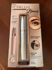 Finishing Touch Flawless Brows Hair Remover 18K Gold Plated Includes Battery NEW