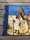 Vintage Middle Eastern Tapestry Egypt ,Camel ,man,Palm Tree Art 20x40 — photo 2