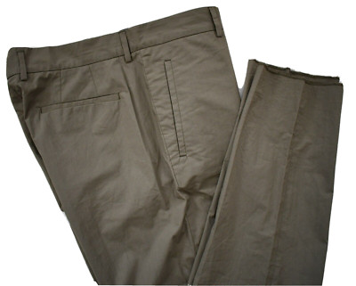 NEW VERSACE COLLECTION Olive Flat Front CHINO Pants Trousers EUR-52 US-35/36