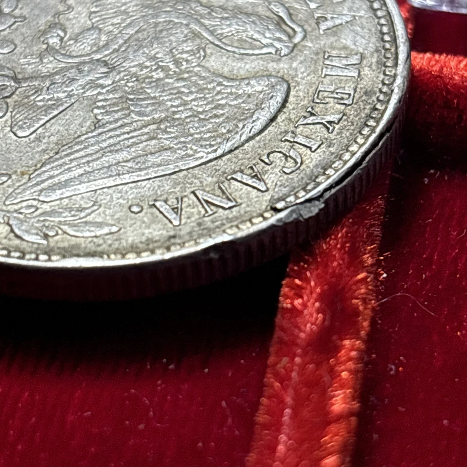 1901 Mo AM Mexico - Silver Peso Cap & Rays  Error Planchette Lamination - Image 2 of 4