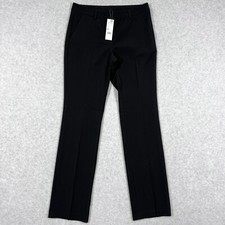 Stile Benetton Pants Womens 4 Black Basic Smart Straight Leg Career Stretch NWT