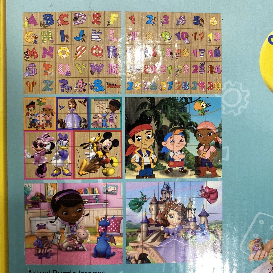 Bloques de rompecabezas de madera Disney Jr 6 rompecabezas alfabeto # Mickey Doc McStuffins Jake Foto 2 de 4