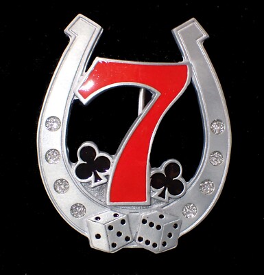 ★luck★ Vintage Lucky Horseshoe Star Token - wizard in stars/moons
