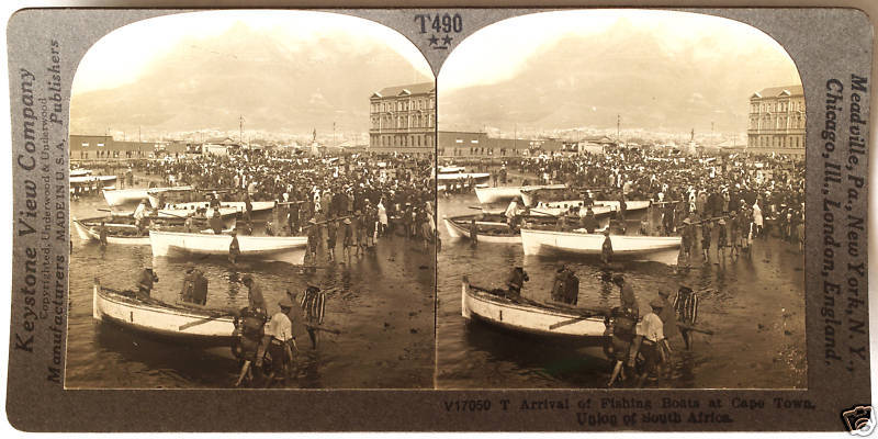 Keystone Stereoview Fishing Boats, Cape Town, S Africa from 