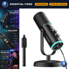 Dynamic XLR/USB Podcast Microphone for Streaming, Gaming, Recording Broadcast