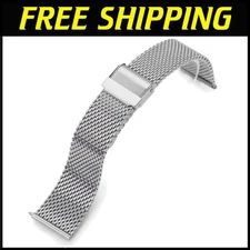 Soft and Comfortable 21mm Milanese Mesh Band with Quick Release Mechanism