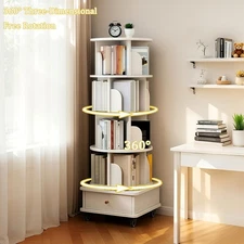 5-Tier Bookshelf Corner Bookcase Bookshelf with Drawer Storage Display Shelf