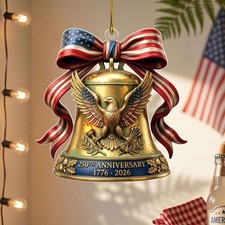 250th Anniversary 1776 2026 Ornament, US Flag, Independence Day Gift 4th of July