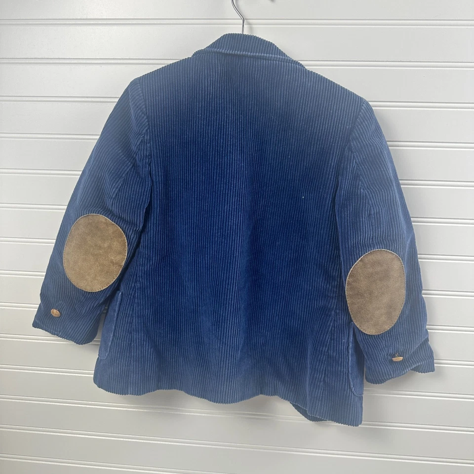 Винтажный Michael James Blazer куртка для мальчиков 5R синий вельвет с подкладкой насечки лацкан - Изображение 2 из 4