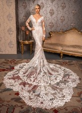 Kitty Chen Couture JULIANNA/H2216 Wedding Dress IVORY Size 8 Bridal Gown Mermaid