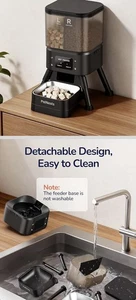 Dual Chamber Automatic Cat Feeder, Smart Wifi Pet Food Dispenser with 2.4&5G Wif