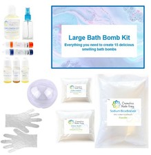 Large Premium Bath Bomb Making Craft Kit - 15 x 100g Bombs, 9 Fragrance Sets