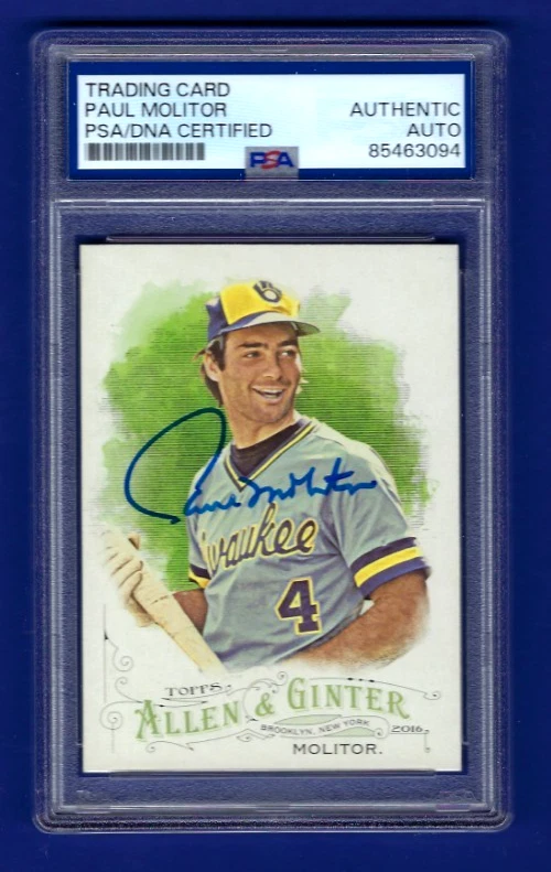 2019 Allen & Ginter - Paul Molitor - PSA / DNA Auto - HOF - Brewers /Twins /Jays - Image 1 of 1