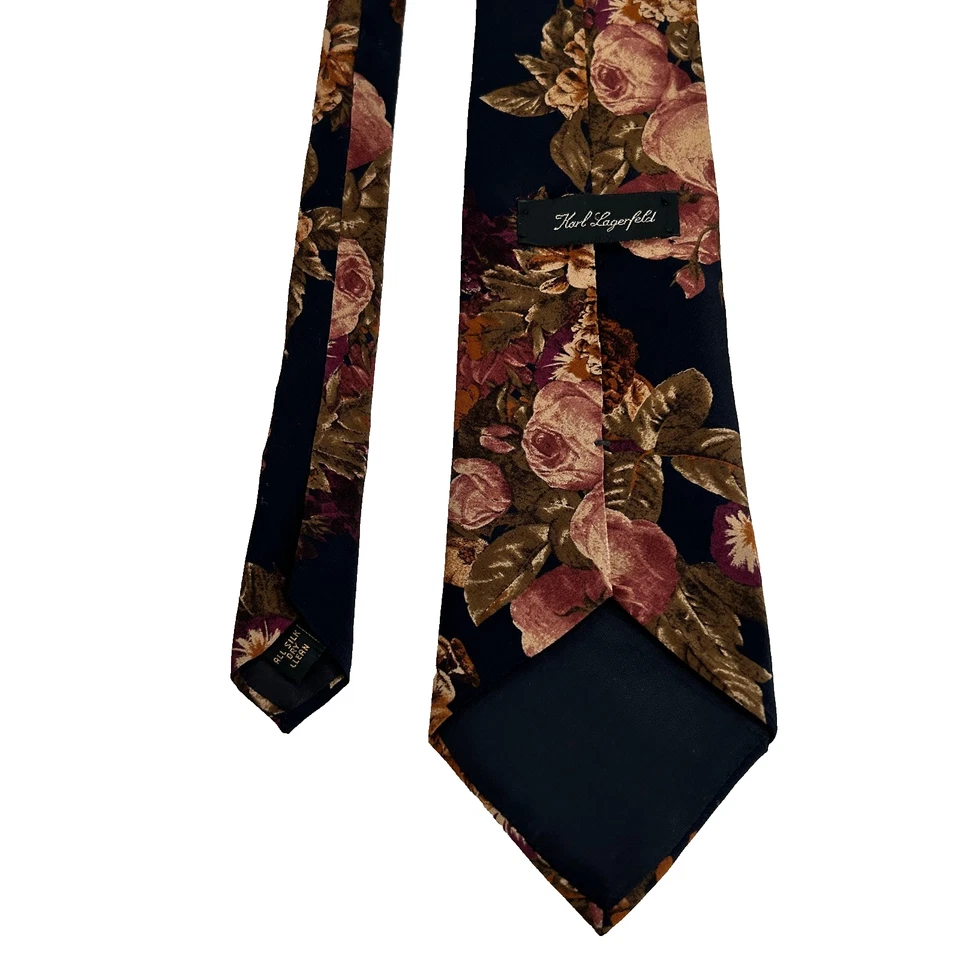 Corbata de seda Karl Lagerfeld multicolor estampada floral Foto 4 de 4