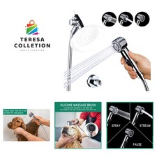 3 Mode Dog Shower Attachment, High Pressure Handheld Sprayer with ON/OFF Swit...