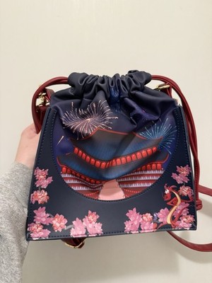 Loungefly Disney Mulan Small Drawstring Bucket Crossbody Bag Blue Red Pink