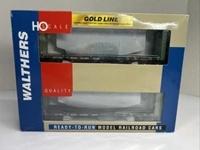 Walthers HO Scale BC 50' Bulkhead Flat Car 2-Pack Gold Line 932-240058 NEW