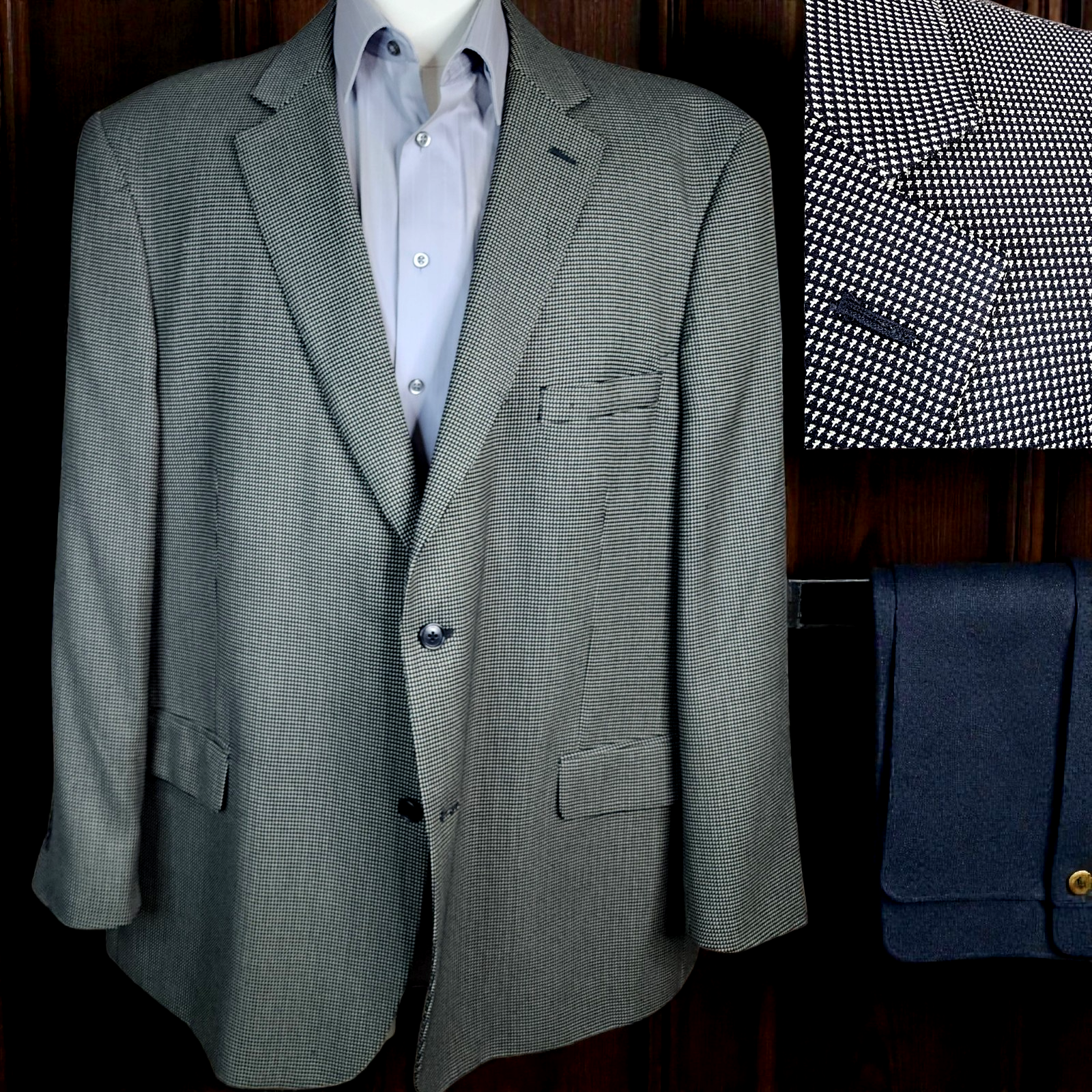 Pronto Uomo Blazer Sport Coat Mens 50R Beige Check Double Vented