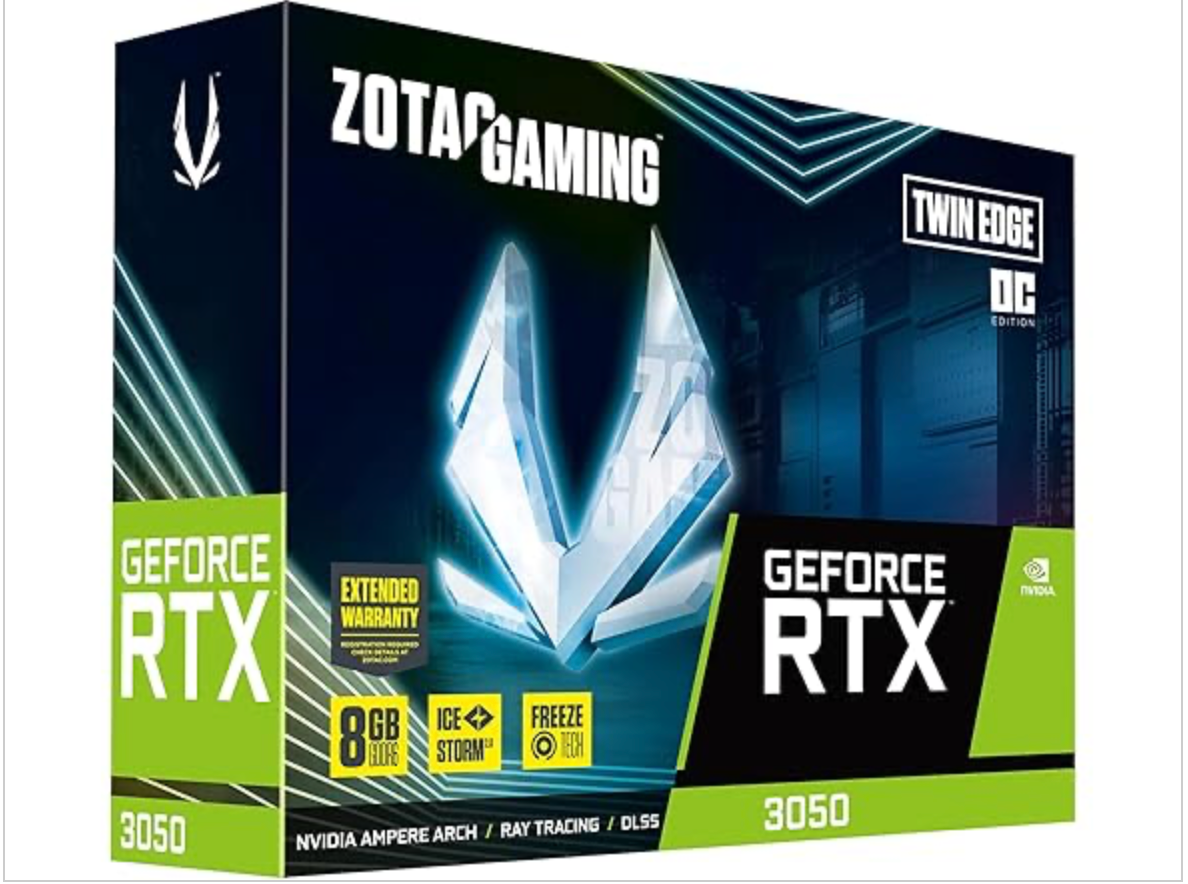 ZOTAC GAMING GeForce RTX 3050 Twin Edge OC 8GB GDDR6 Graphics Card