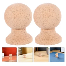 2pcs Bed Post Finials: 6 cm Ball Finial Tops Wooden Fence Topper Caps - Curtain
