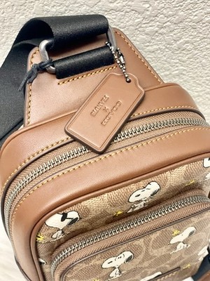 Coach X CBK47 Peanuts Racer Sling Pack in Signature Canvas With