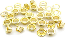 3/16" 5MM Hole Size 100 Sets Gold Metal Grommets Eyelets with Washers for Bead