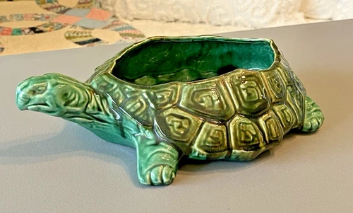 VINTAGE 1955 RARE McCOY LARGE TURTLE PLANTER MARK #7 EXCELLENT CONDITION 13X9X3