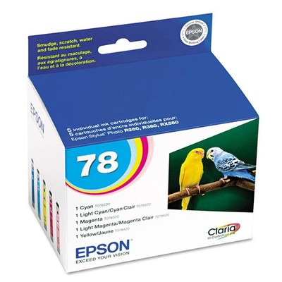 5 X Genuine Epson T078920S 1290 Page-Yield T078920-S (78) Claria Ink
