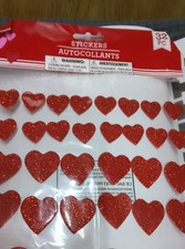 Greenbrier International Foam Glitter Heart Stickers - Valentine's Day 32 count