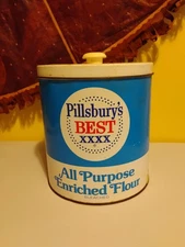 Vintage J.L. Clark Pillsbury's Best Metal Tin Flour Canister Pillsbury Doughboy