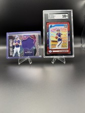 JJ McCarthy RC Lot 2024 Donruss Optic RedWave RC SGC10 & Panini Relic RC 146/199