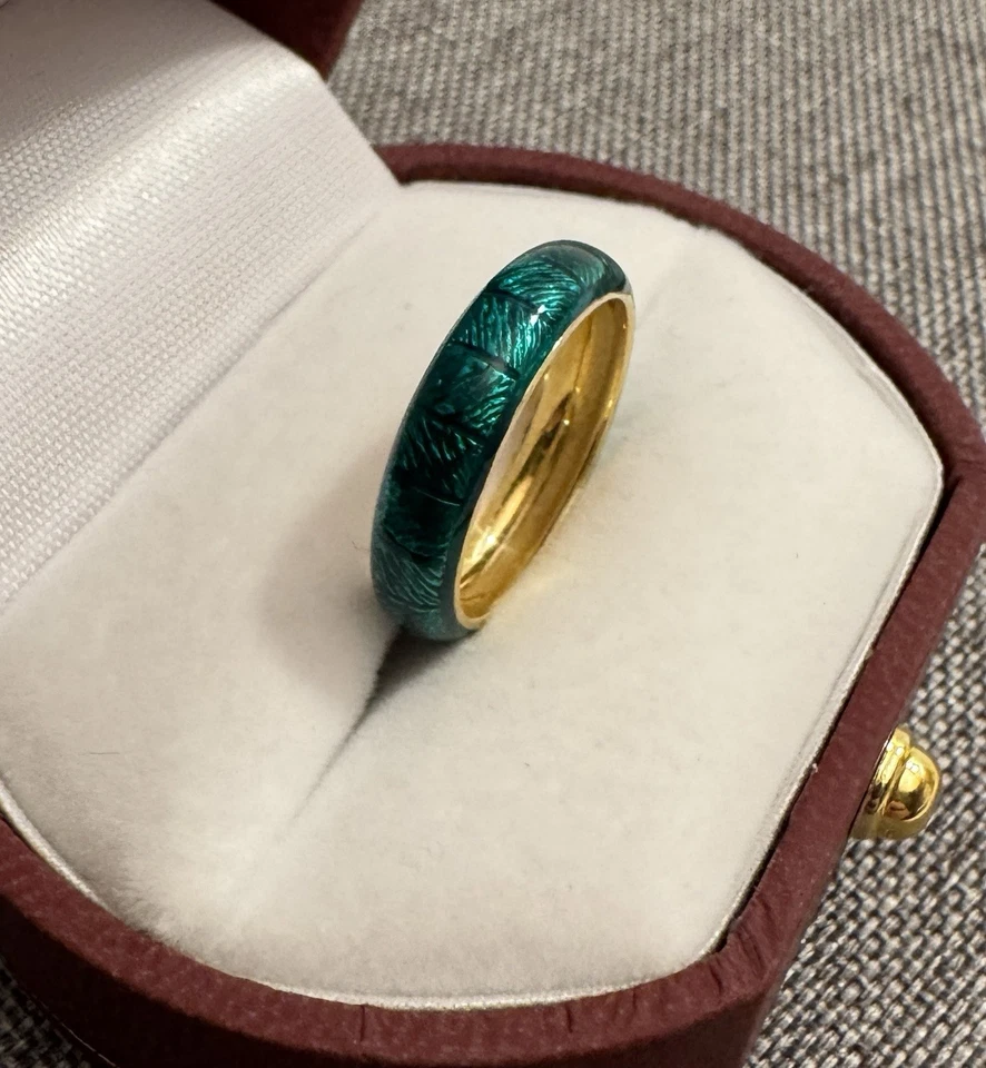 ANILLO Banda Eternidad Apilable Esmalte Oro 18k Vintage HIDALGO Talla 6 Foto 4 de 4