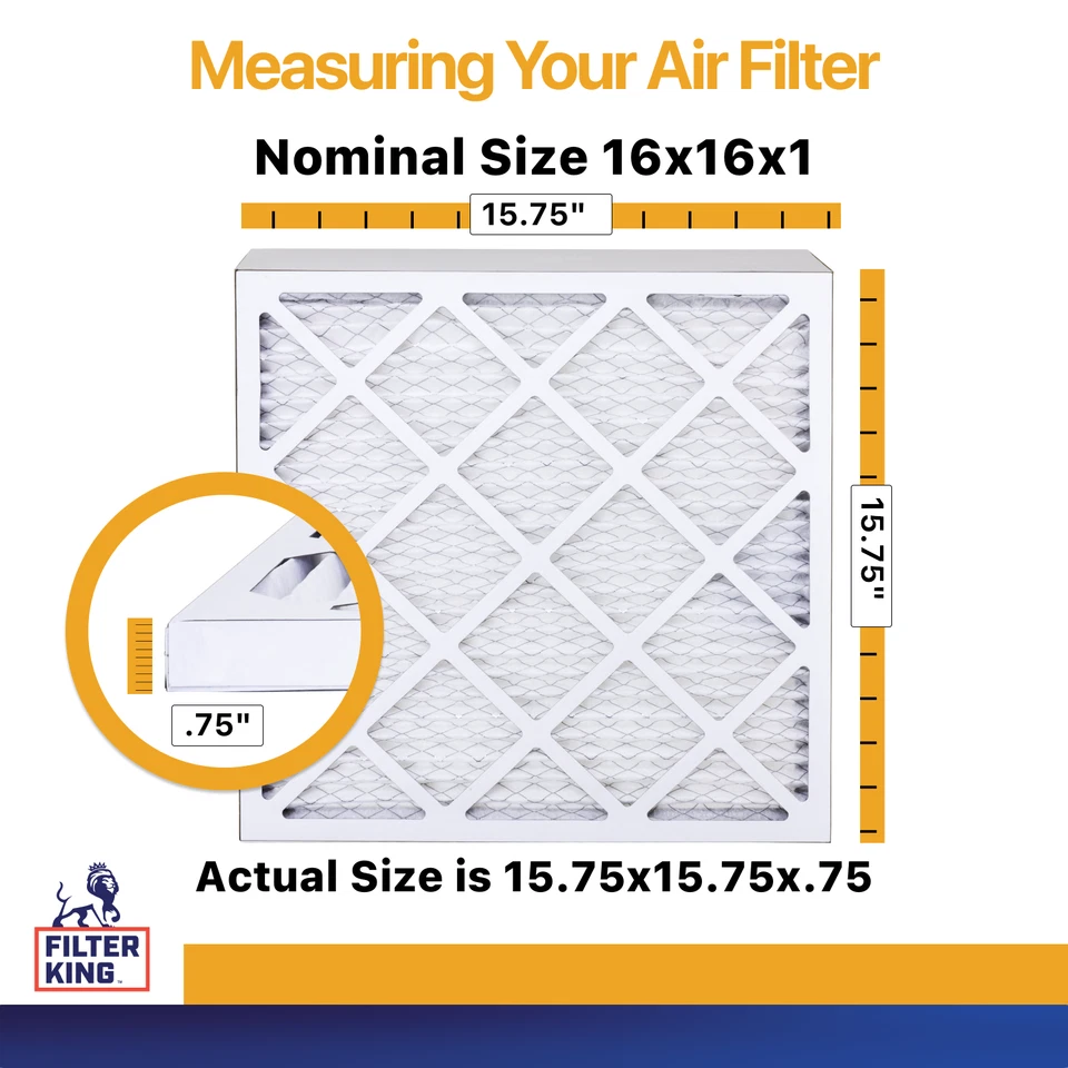 Filter King 16x16x1 Air Filter 6-PACK MERV 13 Actual Size 15.75 x 15.75 x .75" - Image 2 of 4