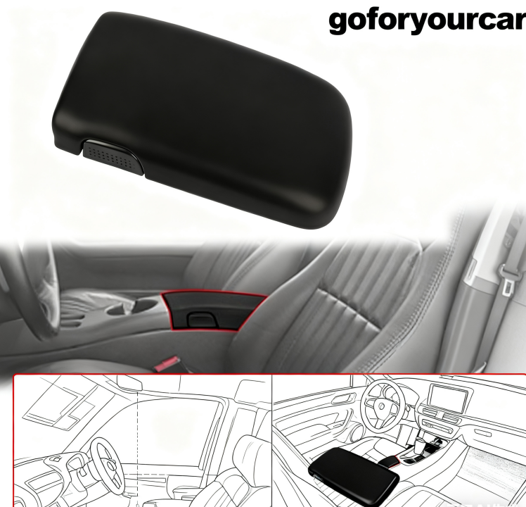 Console Door Lid Armrest 10421355 Ebony Black Fit For 1997-2002 Camaro/Firebird