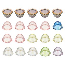 20 Pcs Bell Flower Beads, Acrylic Flower Caps Bead, Multicolor