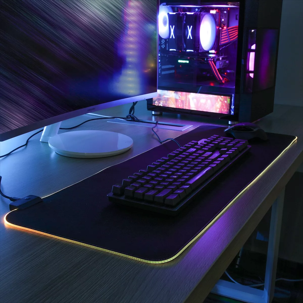 A large gaming mat with RGB color illumination GAMING MAT