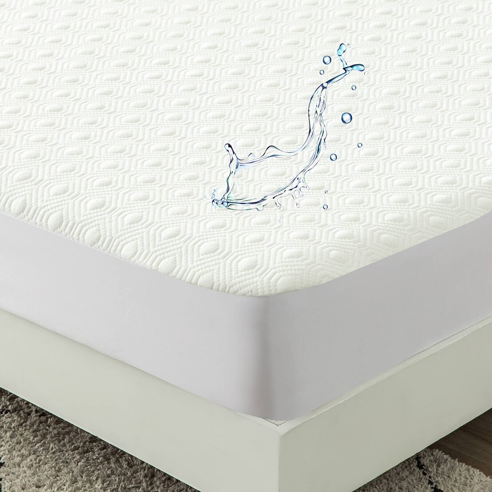 Waterproof Bamboo Viscose Cooling Mattress Protector Queen Size Breathable So...