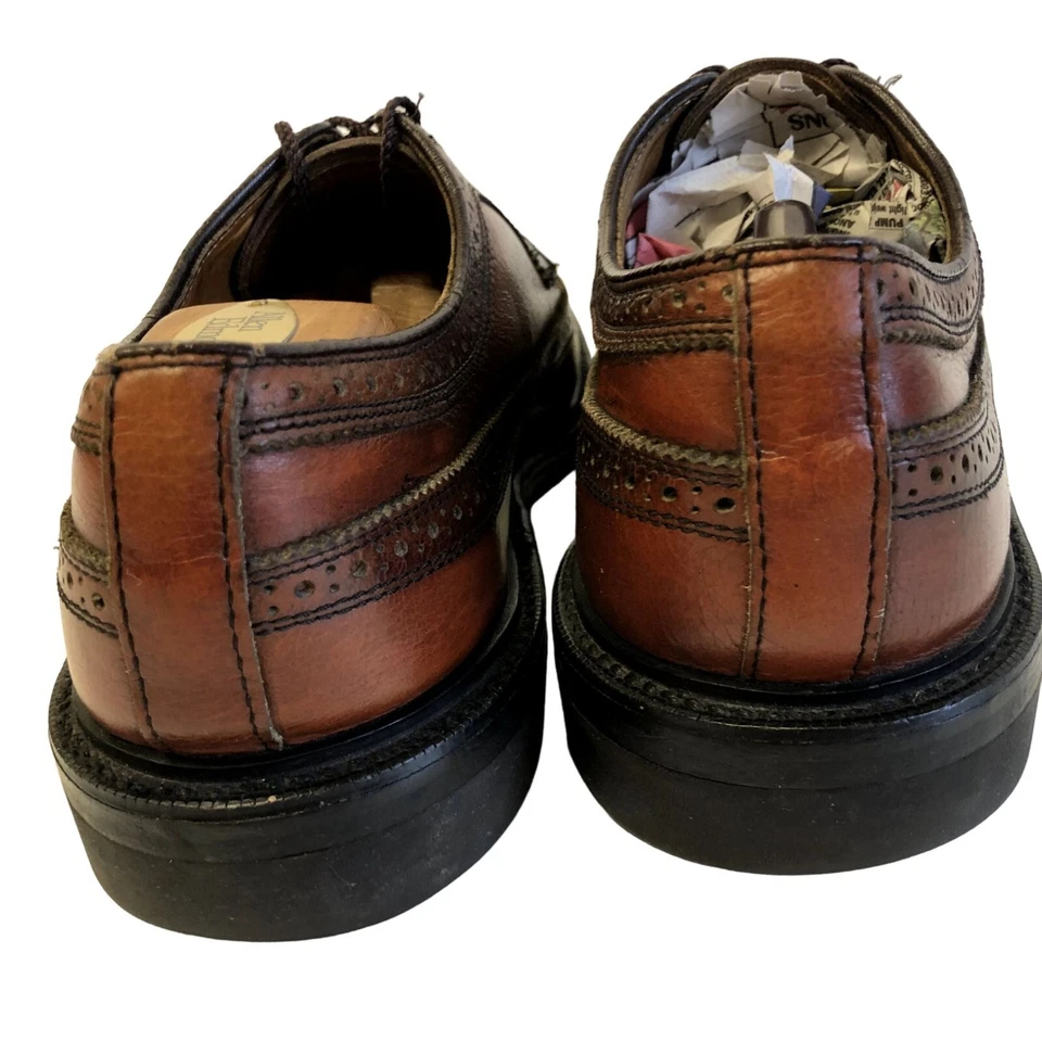 De Colección Años 60 Whisky Guijarro Cuero Gunboat Punta de Ala Vestido Zapato Derby BROGUE Oxford Foto 4 de 4