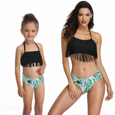 Swimwear Bikini Mommy Clothes Dresses Kids Set Sexy Outfits Bathing Mom  Swimwear