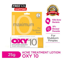 Oxy 10 AcneTreatment Lotion Benzoyl Peroxide 10  25g - For Stubborn Acne
