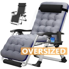 ABORON Oversize Zero Gravity Chair 29 inch XL Premium Lawn Folding Lounge Chairs